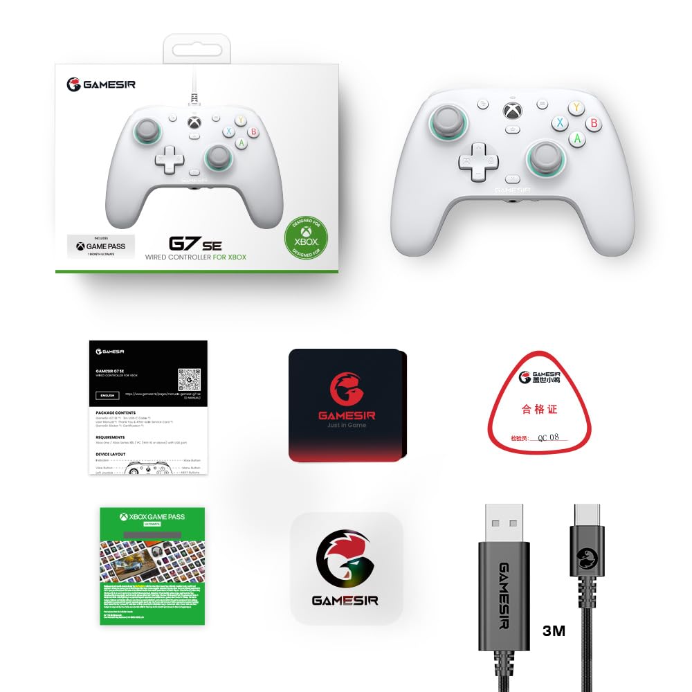 GameSir G7 SE Wired Controller, compatible with Xbox Series X|S, Xbox One, and Windows 10/11.