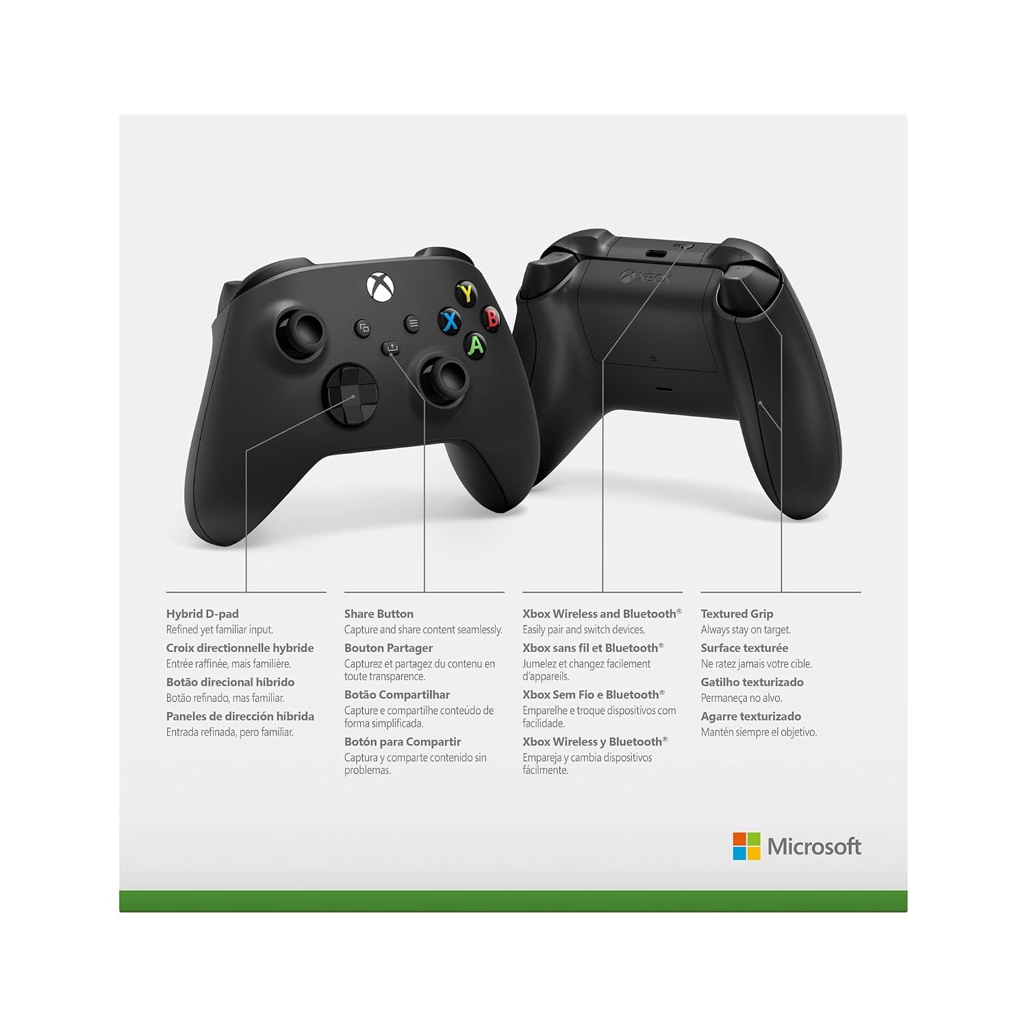 Wireless Game Controller | Compatible with consoles, PC, and cloud gaming devices | Textured grip