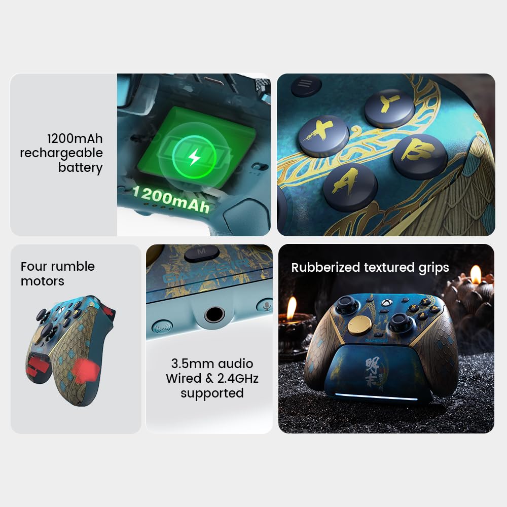Wireless controller (compatible with Xbox, PC, and Android) featuring TMR joysticks.