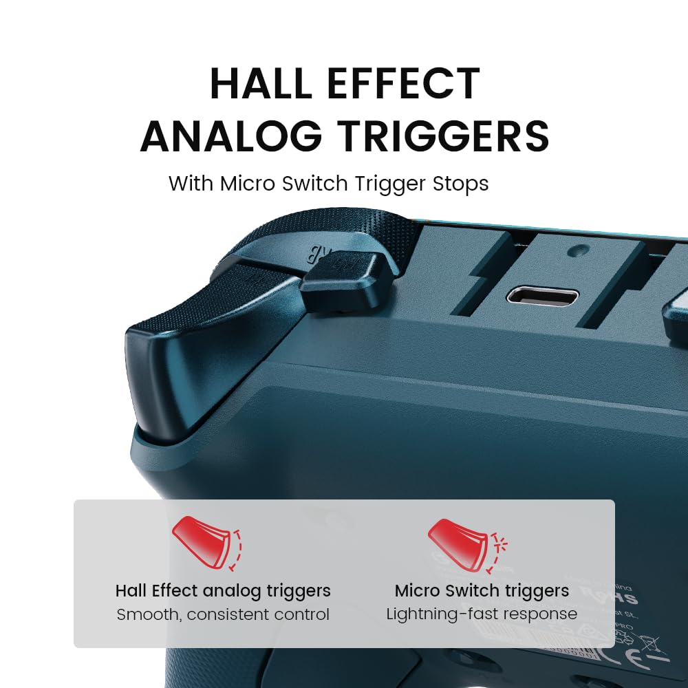 Wireless controller (compatible with Xbox, PC, and Android) featuring TMR joysticks.
