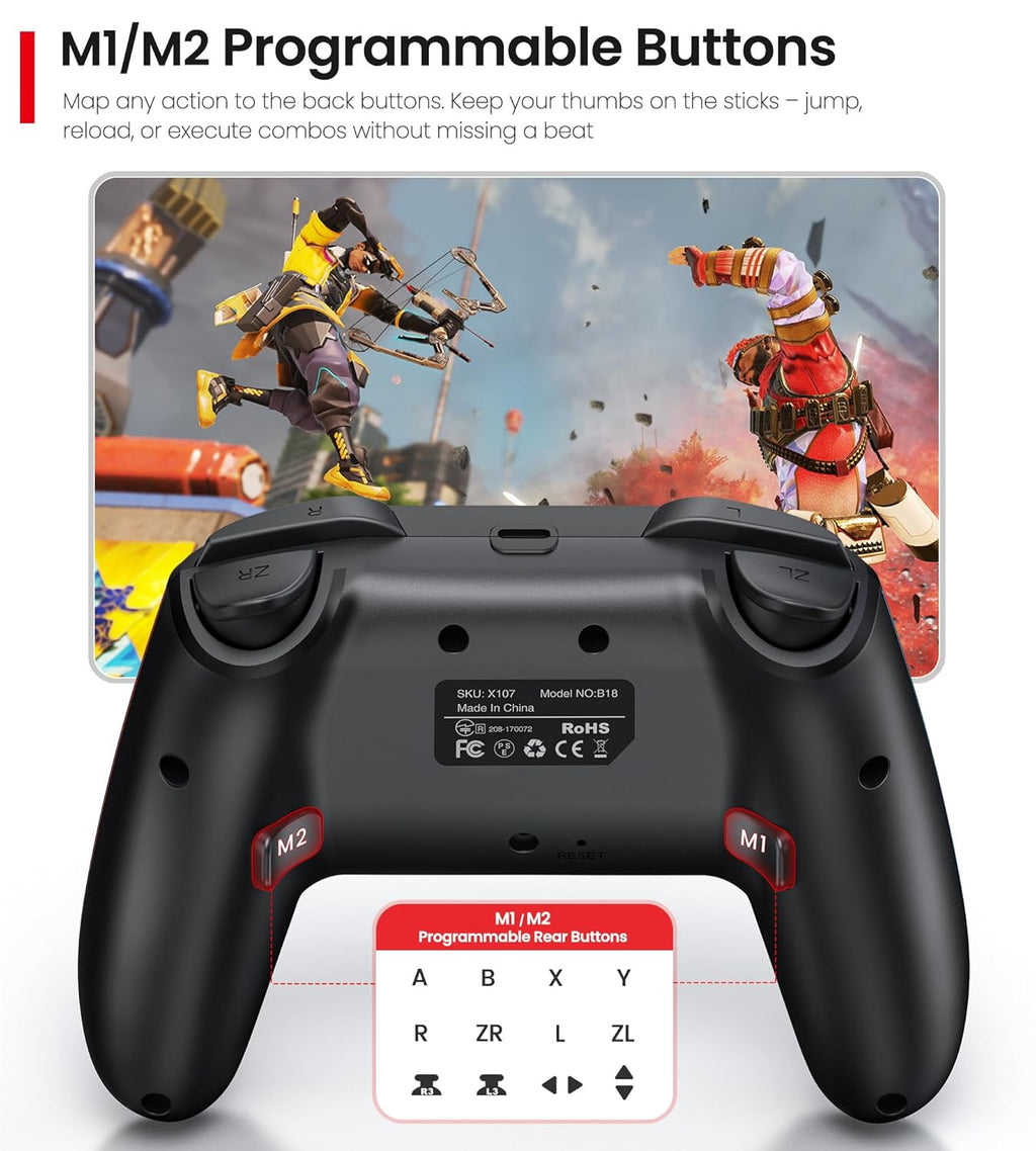 Wireless controller for Nintendo Switch/Switch 2/Lite/OLED.