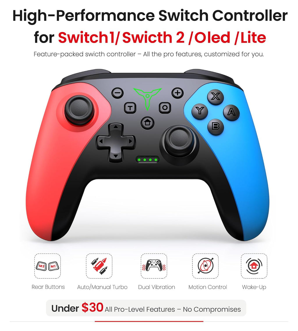 Wireless controller for Nintendo Switch/Switch 2/Lite/OLED.