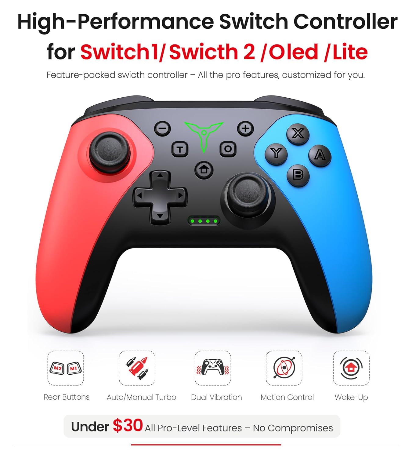 Wireless controller for Nintendo Switch/Switch 2/Lite/OLED.