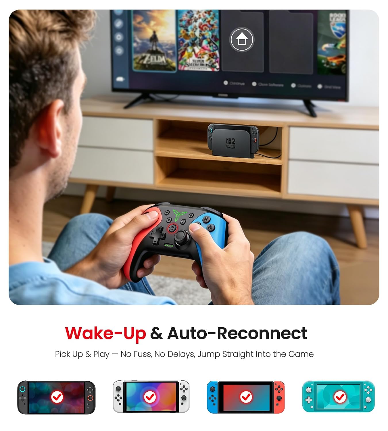 Wireless controller for Nintendo Switch/Switch 2/Lite/OLED.