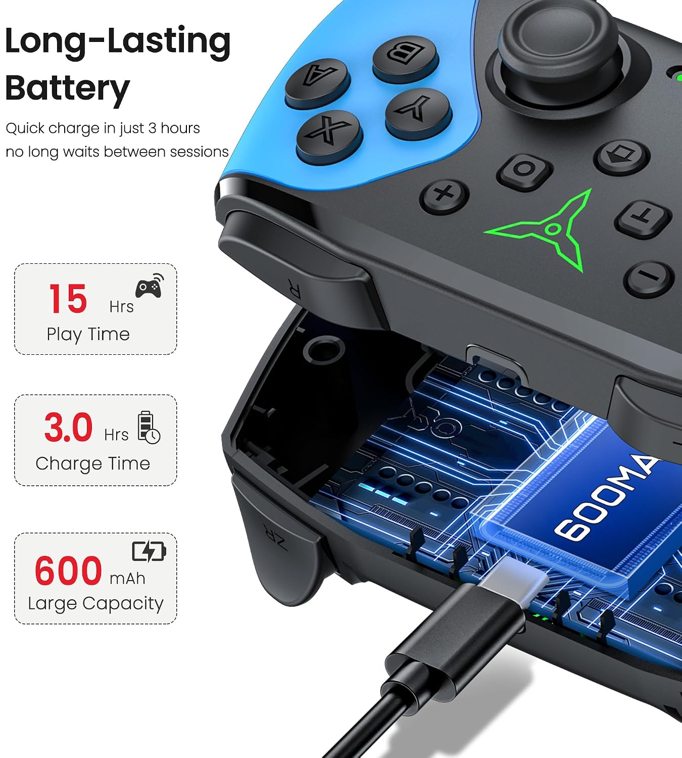 Wireless controller for Nintendo Switch/Switch 2/Lite/OLED.