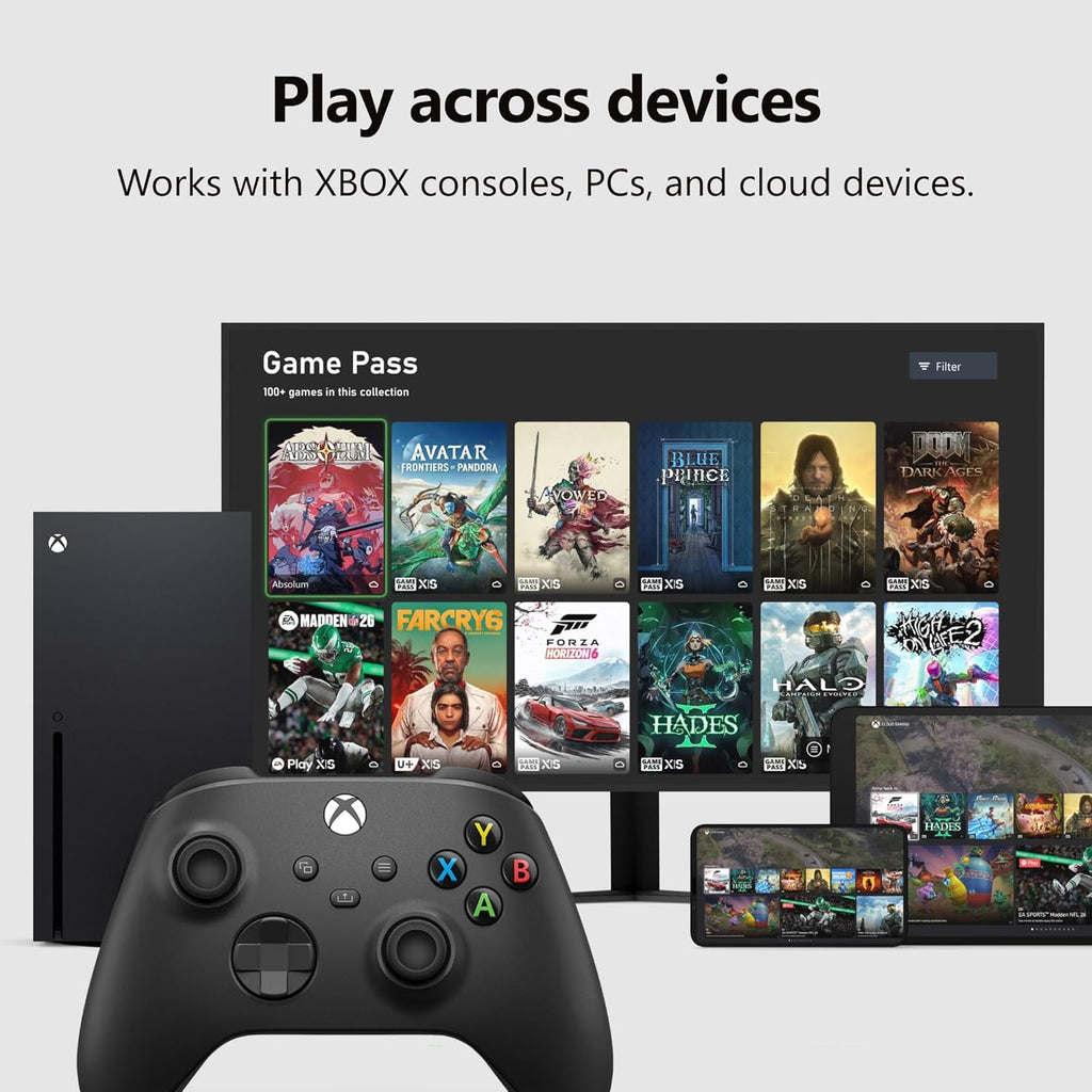 Wireless Game Controller | Compatible with consoles, PC, and cloud gaming devices | Textured grip