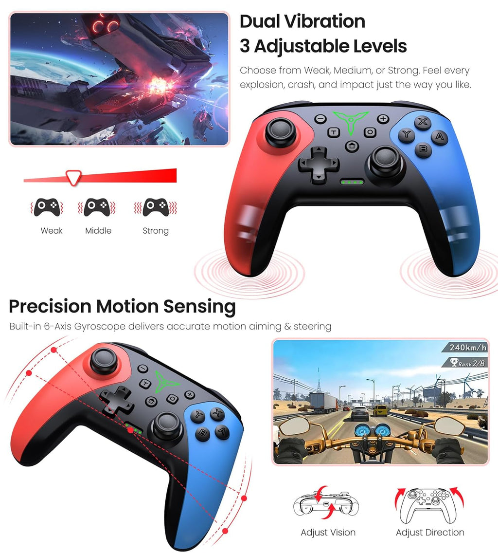 Wireless controller for Nintendo Switch/Switch 2/Lite/OLED.