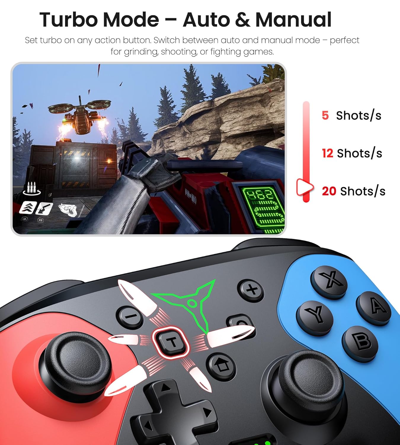 Wireless controller for Nintendo Switch/Switch 2/Lite/OLED.
